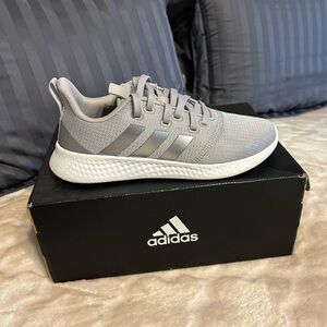 Adidas Light Gray/Silver  Athletic Sneakers